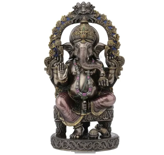 राल गणेश हिंदू हाथी भगवान की मूर्ति घर की मेज सजावट