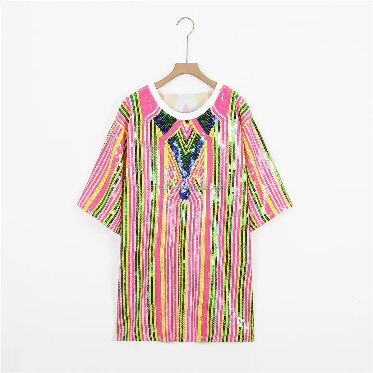 قميص الترتر الملونة الجديدة Saireish فساتين الملابس الأمريكية النساء