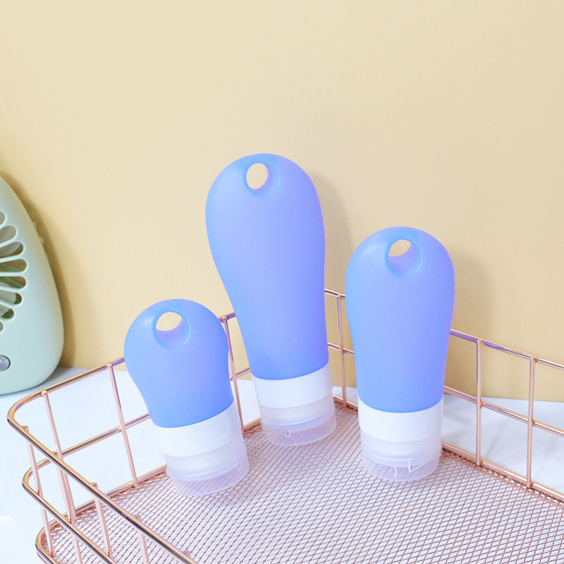 Blue Silicone Refillable Bottle