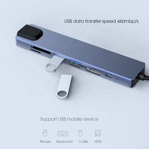 RJ45 7 in 1 usb c Hub tipi C Usb 3.1 7 Port Multiport Usb Hub Dp ekran portu Displayport Mst hub - Product Image 3