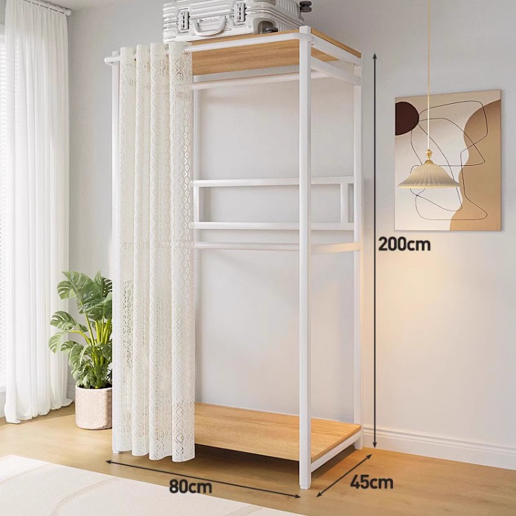 80*45*200-white frame steel and wood combination