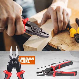 Çok amaçlı 8 inç 5 1 pense aracı Set 1 adet kablo kesiciler tel 1 adet striptizci 1 adet sıkma pense 1 adet Linesman pense 1 adet makas - Product Image 4