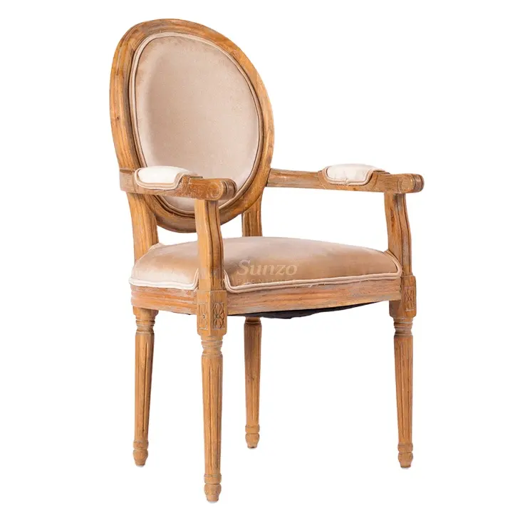 לואיס Xv סגנון לואיס כיסא כיסא עץ עגול חזרה לואיס עם משענת יד