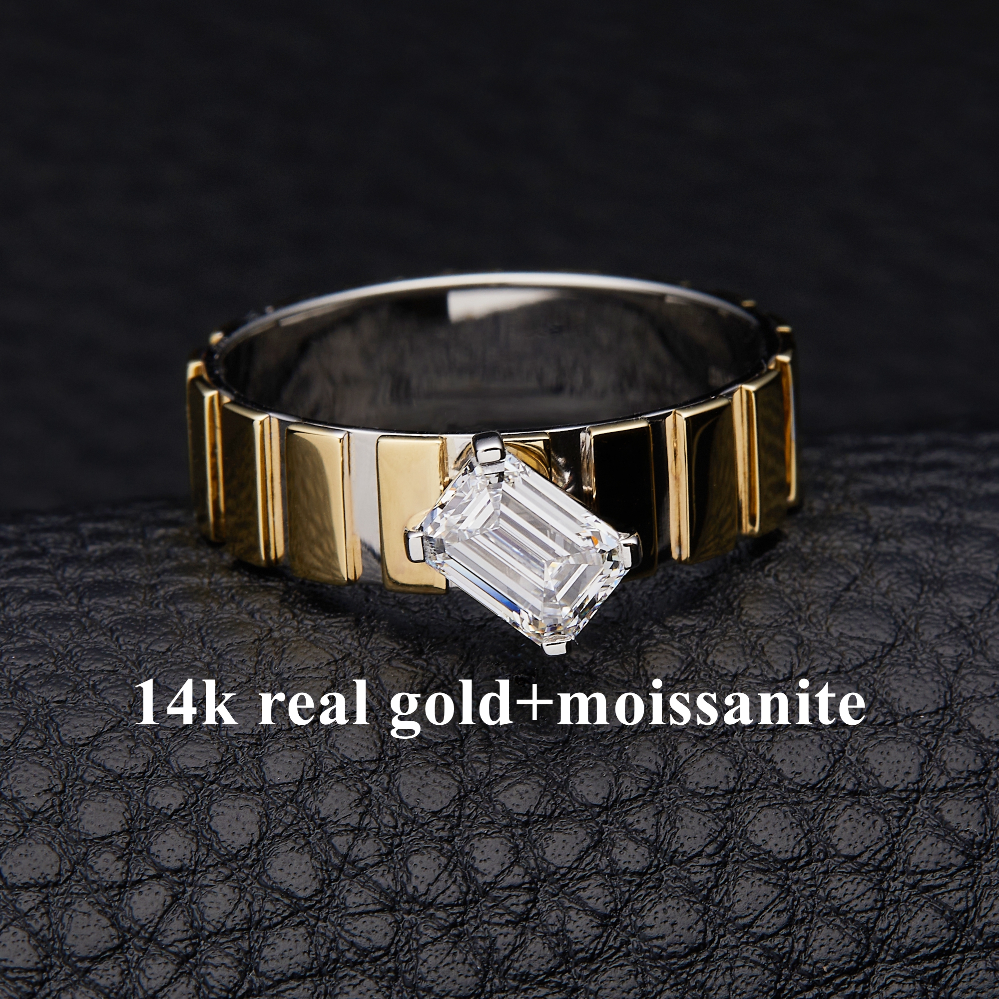 14k real gold+moissanite