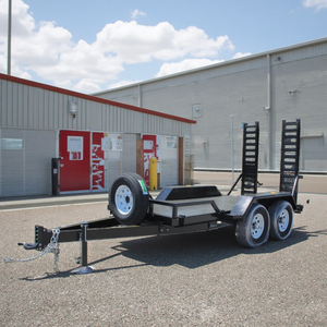 4500KG Load Mini Digger Trailers with Checker Plate&amp;<strong>ramp</strong> 4*1.6m <strong>Flat</strong> Top Trailer for Mini Excavators Multifunctional Car Trailer - Product Image 3