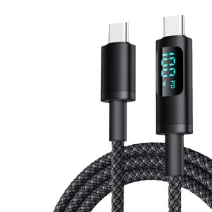 สาย PD ชาร์จเร็วแบบคู่100W 1.2m, พร้อมจอแสดงผลดิจิตอลอะลูมิเนียมอัลลอยและแจ็คเก็ตไนลอนสำหรับ Apple 15สำหรับไอแพดและแล็ปท็อป - Product Image 5