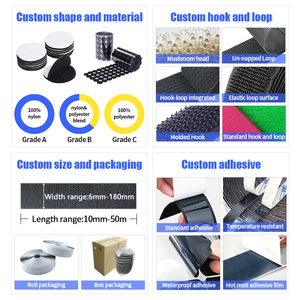Cinta de gancho y bucle autoadhesiva de nailon negro de 15mm, tela con patrón de puntos con velcro fuerte para zapatos y bolsos, uso por metro - Product Image 5