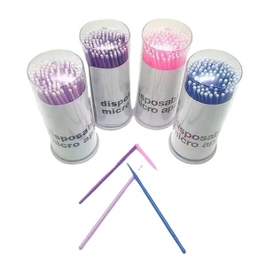 Renkli tek kullanımlık kirpik uzatma araçları plastik saplı temiz mikro swablar pamuklu çubuk Easyalm tıbbi kirpik uzantıları - Product Image 1