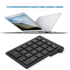 Teclado negro con 22 teclas, minipanel numérico Bt, compatible con Windows, iOS, Android