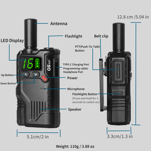 Display a Led più piccolo Radio palmare E23 licenza PMR 446mhz superato CE Rohs portata con torcia Mini Walkie Talkie - Product Image 3