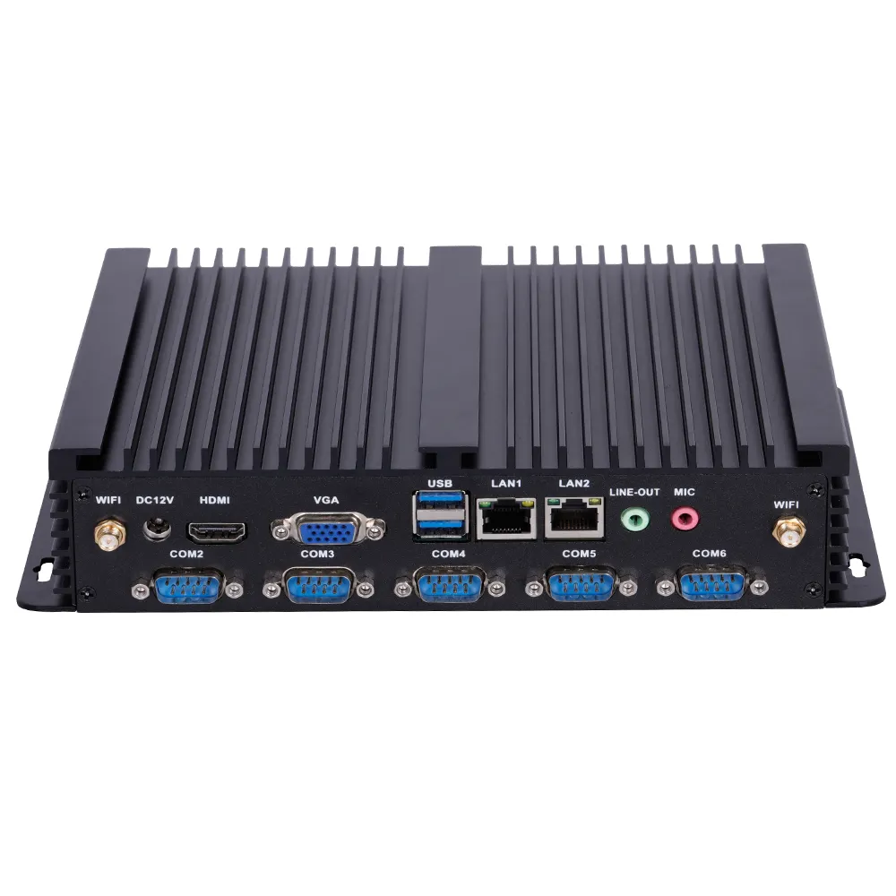 ELSKY cheap x86 fanless industrial computer With In-tel Celeron J6412 DDR4 RAM M.2 2280 6COM 2LAN 6USB with high stable quality