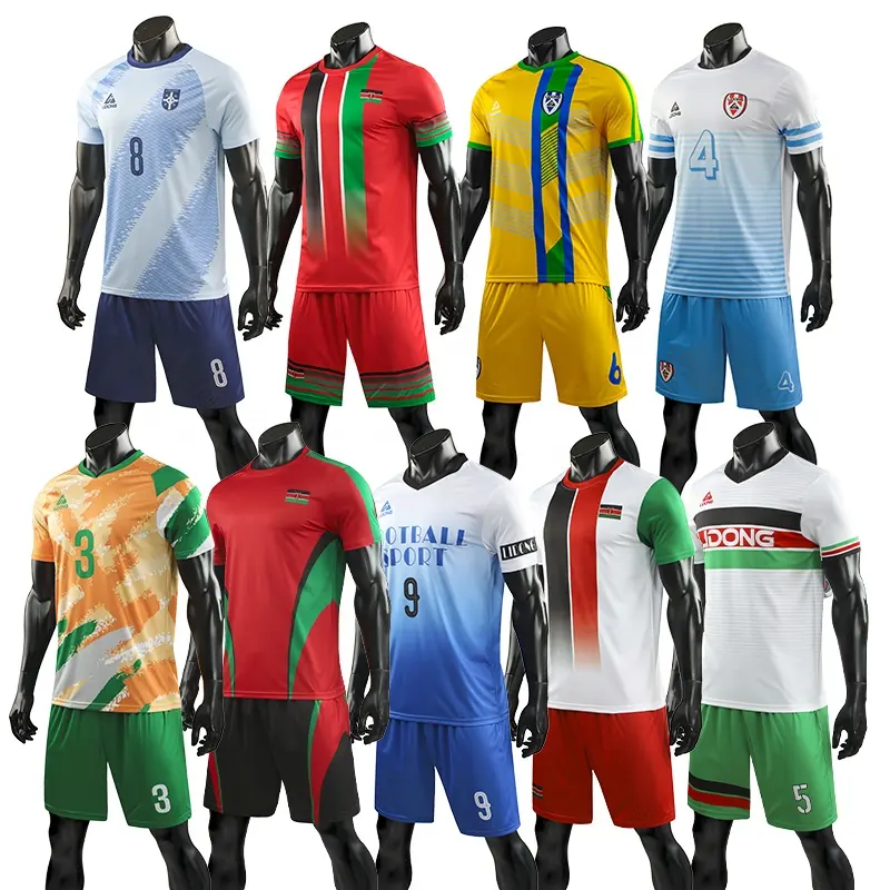 LiDONG 100% полиэстер дешевые сублимационные футболки футбольные майки наборы на заказ мужские футбольные формы футбольная одежда набор с логотипом