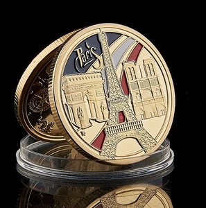 中国新设计定制镀金3D印花圣诞装饰纪念品硬币