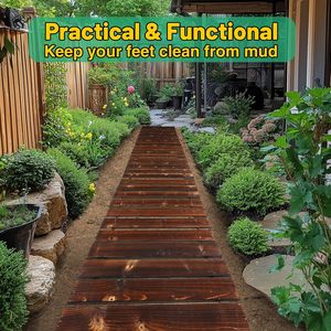 Gỗ vườn Con Đường thời tiết kháng trang trí lối đi cho bên ngoài bước đá Patio bãi biển hồ bơi sân sau, Nâu - Product Image 6