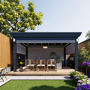 Pérgola Bioclimática de Alumínio Nova de Fábrica com Telhado de Persiana Motorizada e Cortinas Rolô para Sombreamento - Product Image 1