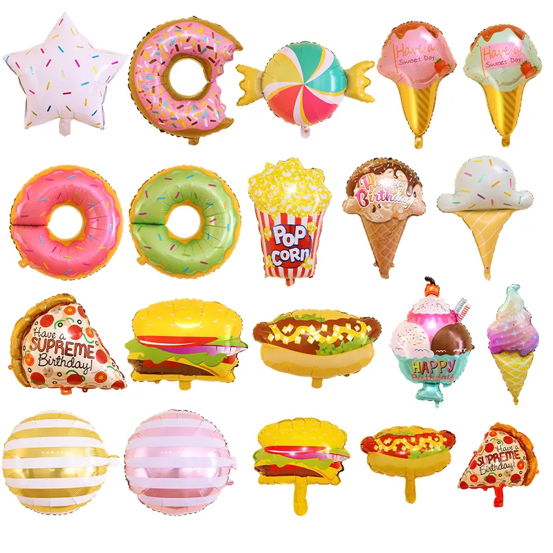 Independently packaged donuts ice cream aluminum film balloons for birthday party decorations balloons