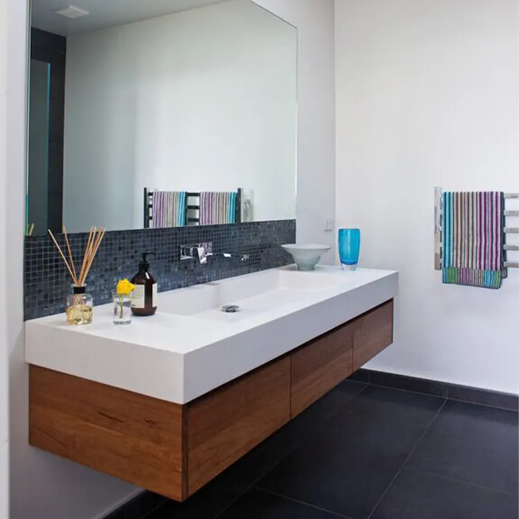 Индивидуальный деревянный угловой шкаф для ванной комнаты с зеркалом
