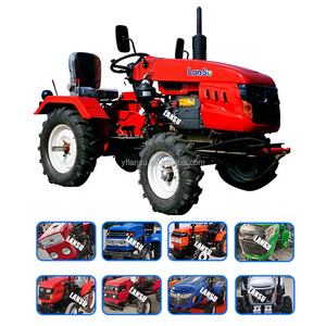 Lansu Chinese Factory Supply 4x4 Drive Farm Mini Wheeled Tractor For Agriculture Mini Backhoe Tractor Corn <strong>Harvester</strong> Mounted