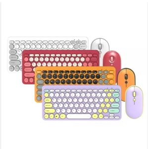 Venta al por mayor Retro 2,4 GHz Teclado inalámbrico y ratón Combo Set RGB retroiluminado 104 Teclas Interfaz USB Computadora Teclas de colores mezclados - Product Image 1