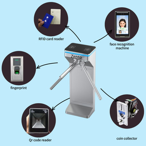 Zento High Security 304 Edelstahl-Gesichts erkennung QR-Code-Zugangs kontroll system 3-Arm-Stativdrehkreuz für Büro und Fitness studio - Product Image 2