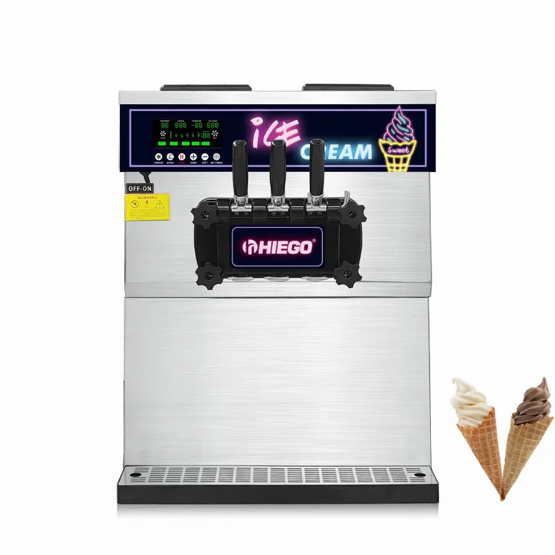 Máquina de helados automatizada industrial Máquina de helados de servicio suave de 3 sabores