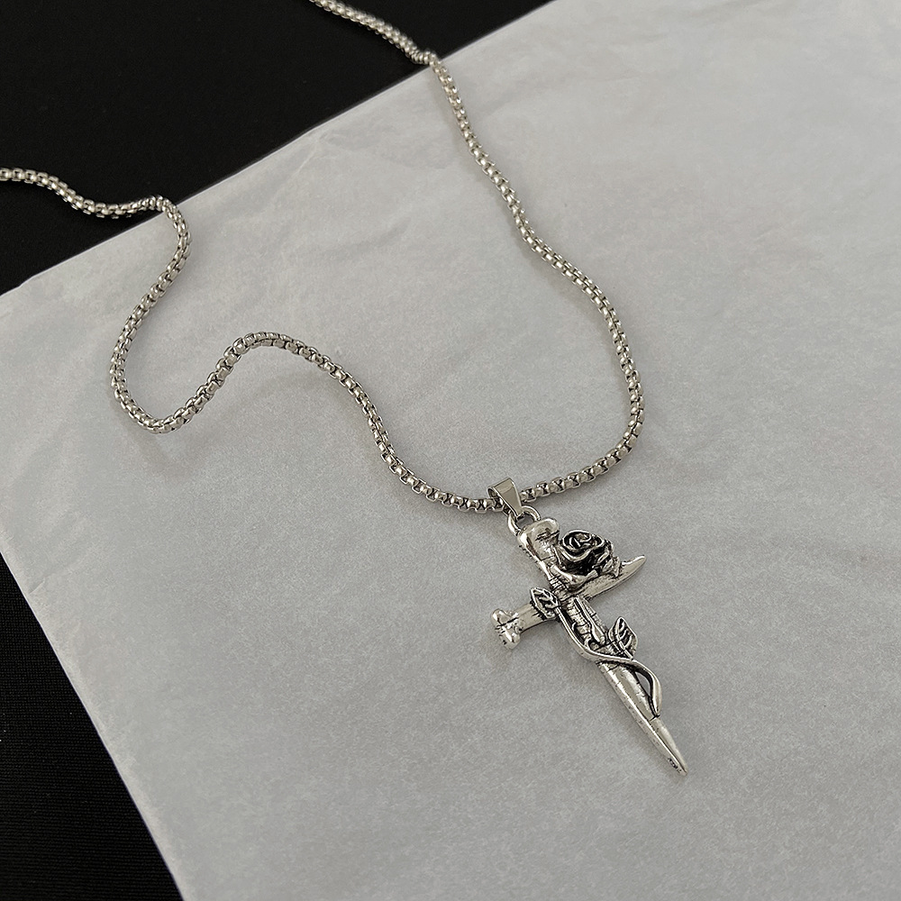 04 Antique Silver (thick chain)DZ-1000