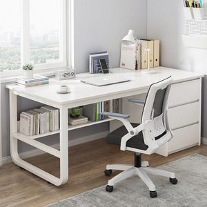 Simple 100/120/140/160cm <strong>Computer</strong> Desks Large Desktop Study <strong>Table</strong> <strong>With</strong> Drawer and <strong>Shelf</strong> Office Desks <strong>Wood</strong> <strong>Computer</strong> <strong>Table</strong> - Product Image 2