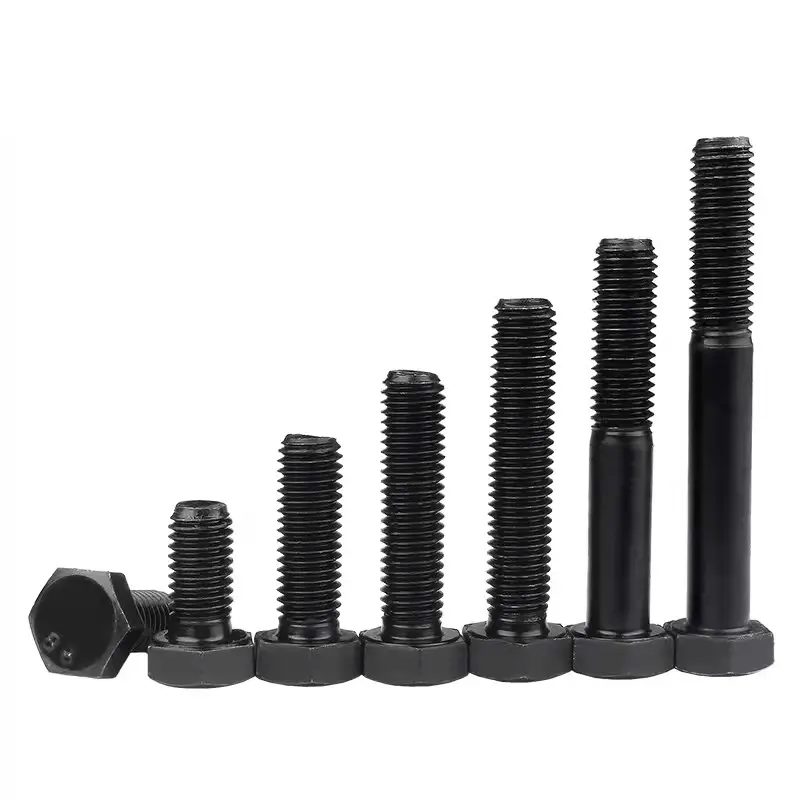 China manufacturing wholesale price grade 8.8 hex bolt and nut screw DIN931 DIN933 Black hex head bolt