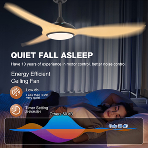 独特产品CB CE 52英寸现代简约风格3叶片发光二极管吊扇灯和遥控器 - Product Image 3