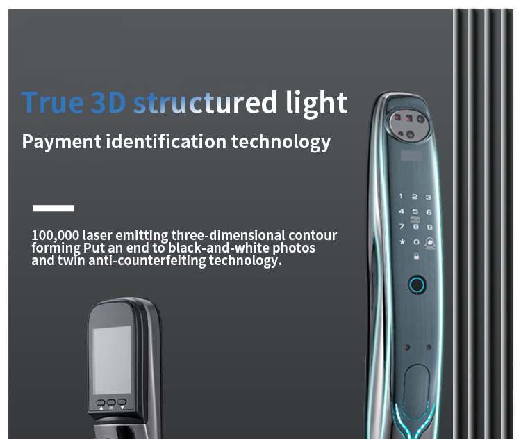 High-value face recognition intelligent door lock with multiple unlocking methods fingerprint applet password key digital lock