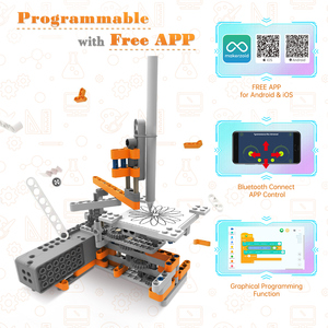 Robot giocattolo elettronico educativo Makerzoid a vapore per bambini 26 + 1 blocchi con funzioni di alimentazione e programma di codifica a blocchi - Product Image 3
