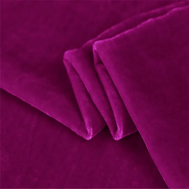 China Wholesale Heavy Warm 100% Silk Velvet Fabric Darl Red Color Plain for Men Women Autumn Winter Curtain