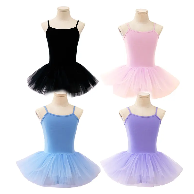 Falda tutú de práctica de baile de Ballet para niñas, vestido de entrenamiento, traje de escenario, Ropa de baile, ropa de actuación, vestido de tutú de Ballet para baile