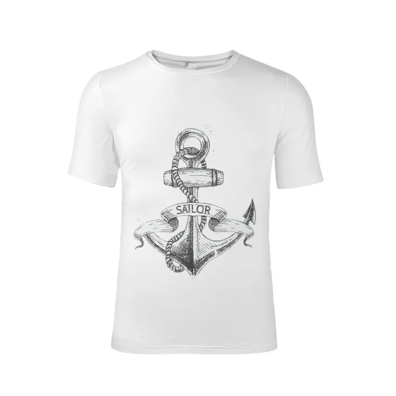 טרנד רחוב קלאסי עיצוב עוגן סירה חולצת מלחים גברים באיכות גבוהה מודפס בהתאמה אישית וינטג' ספינת פיראטים חולצת טריקו שלד