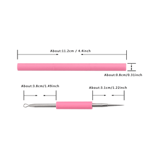 1pc 2-in-<strong>1</strong> Pink Silicon Tube Loop Pimple Extractor Popper Tool Acne Removal and Treatment <strong>Needle</strong>