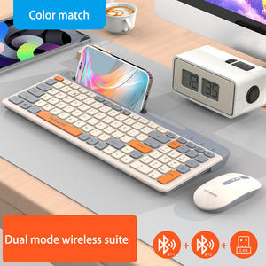 Juego de teclado y ratón de modo dual OEM de fábrica Juego de teclado y ratón inalámbricos 2,4G con función de soporte para teléfono móvil - Product Image 2