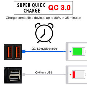 Motosiklet QC3.0 18W LED ekran için çift USB hızlı şarj ON/OFF anahtarı mobil telefon şarj adaptörü motosiklet Scooter için - Product Image 3