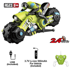 EPT 1 10 uzaktan kumanda 3 döner Trick motosiklet denge sürüklenme araba çocuk iki tekerlekli elektrikli motosiklet ölçekli dublör oyuncak - Product Image 4