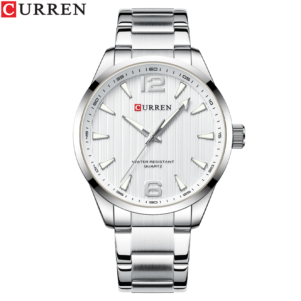 5 white dial silver strap