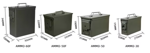 绿色50 Cal金属储物工具箱M2A1弹药罐钢防水弹药箱支架定制销售 - Product Image 6