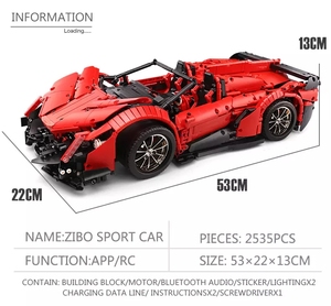Mold King 13079 Rc car red poison sports car mobile app programmazione telecomando elettrico assemblaggio auto building blocks