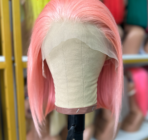 Goodluck renkli kısa postiç yarı doğal düz dantel frontal saç kemik düz bob peruk kadınlar için - Product Image 4