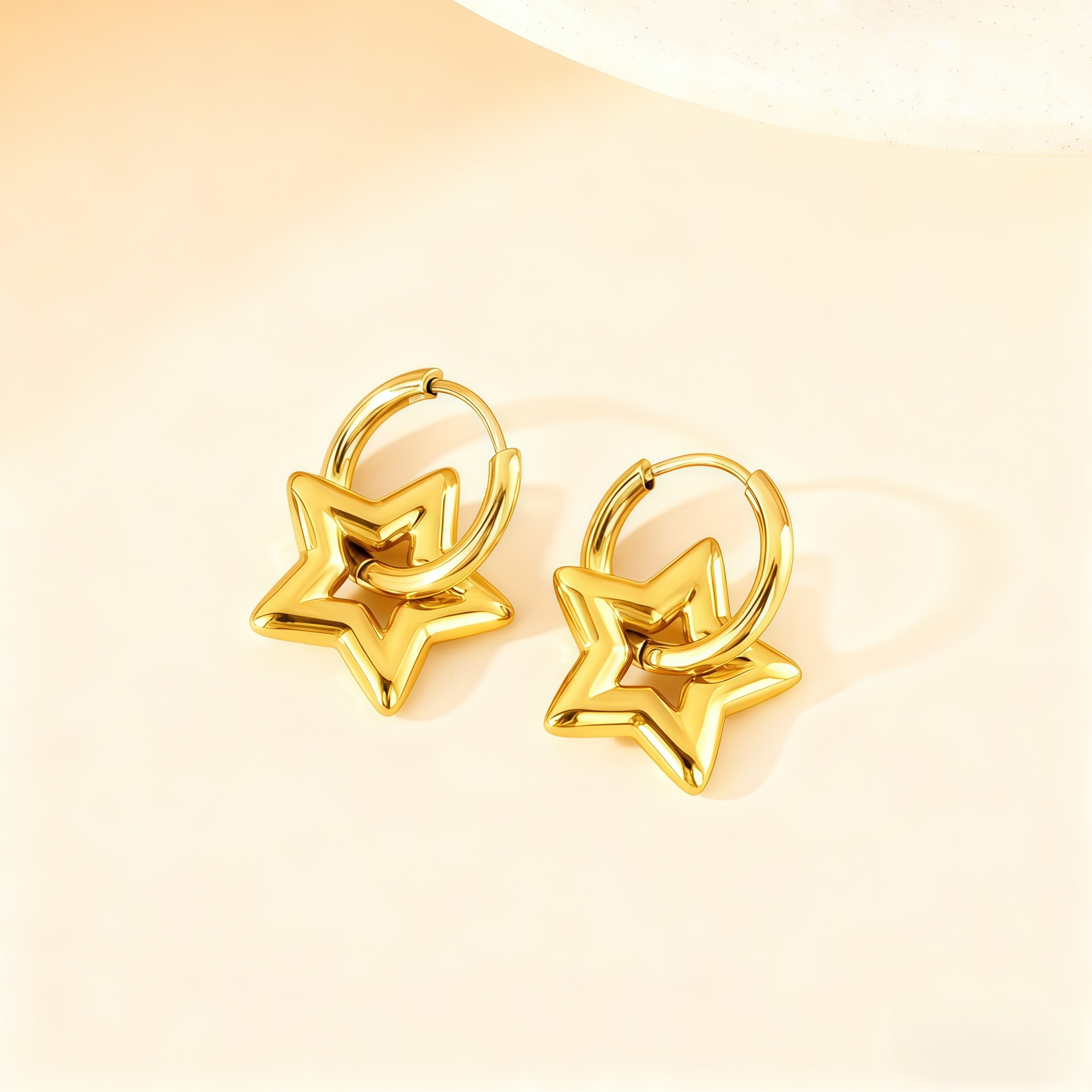 ต่างหู2*10กลวงดาวห้าแฉก15*15มม. Gol