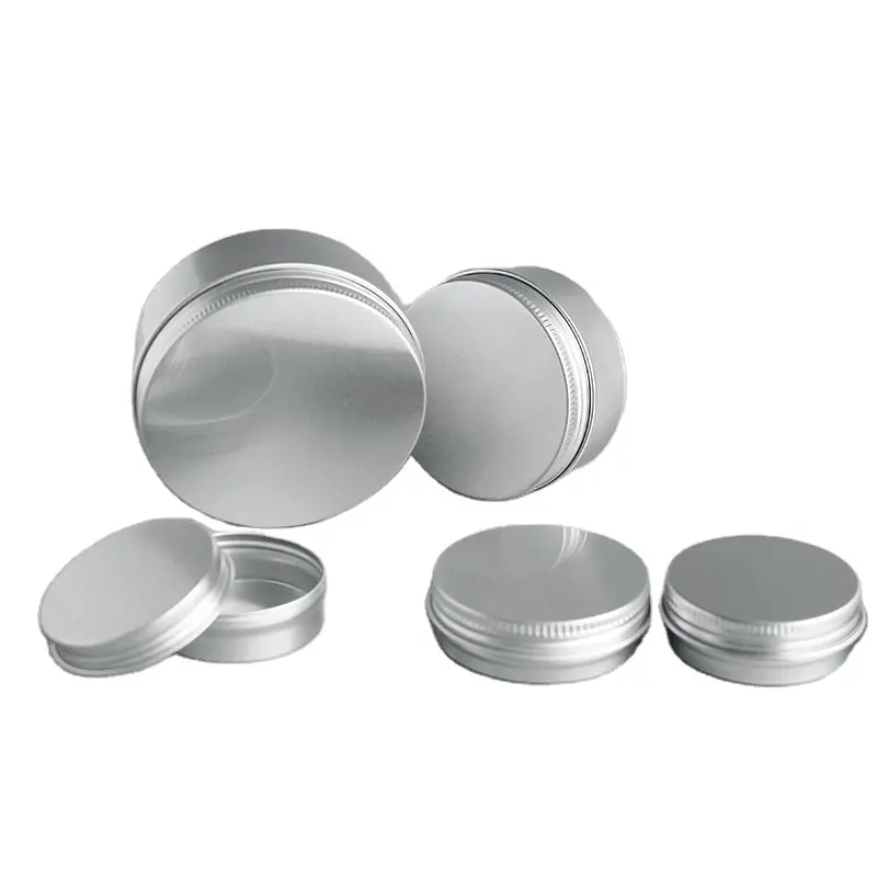 100G Ronde Opslag Balsem Oliën Thee Verpakking Cosmetische Crème Snoep Spice Pil Mint Kleine Metalen Aluminium Tin Box Met schroef Deksel Jar