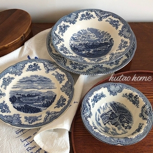 Unique Restaurant Dinnerware Set Vintage Tableware Luxury Dinner Plate Ceramic Simple Full Set for Home and Kitchen - Product Image 1