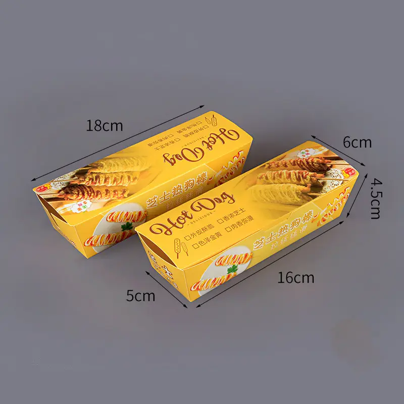 Hot dog packaging box takeaway rectangular egg sausage packaging box