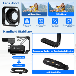 摄像机摄录机4K 42MP YouTube视频摄录机18X数码变焦网络摄像头3.0英寸270度旋转屏幕摄录机 - Product Image 6