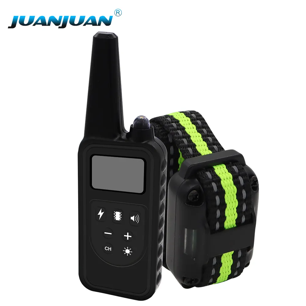 800m Electric remote Dog Training Collar Waterproof Rechargeable Stop Barking Dog Training Nylon rope electronic collar