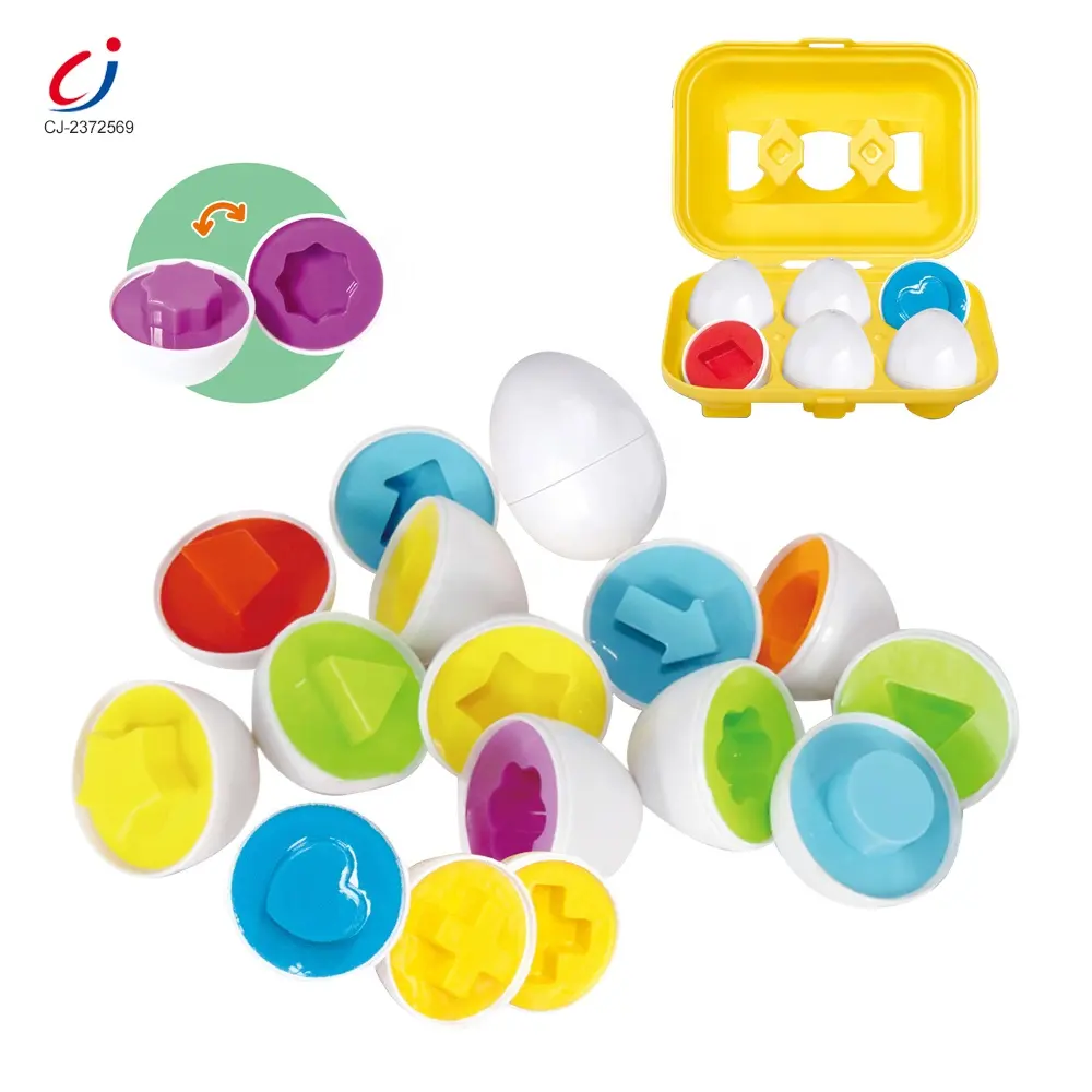 Chengji educación temprana Montessori huevo geométrico bebé juego sensorial forma de color huevos a juego juguete para niños