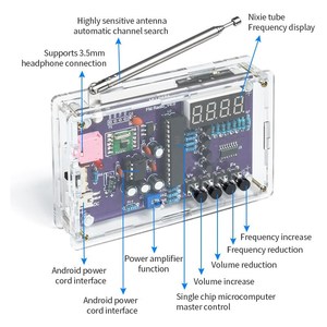 Kit de montaje de Radio, placa de circuito FM, fabricación de ordenador de un solo Chip, fabricación electrónica DIY, piezas de práctica de soldadura con estuche